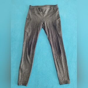 LULULEMON Speed Up Tight Size 8 Luminosity Foil Black Silver